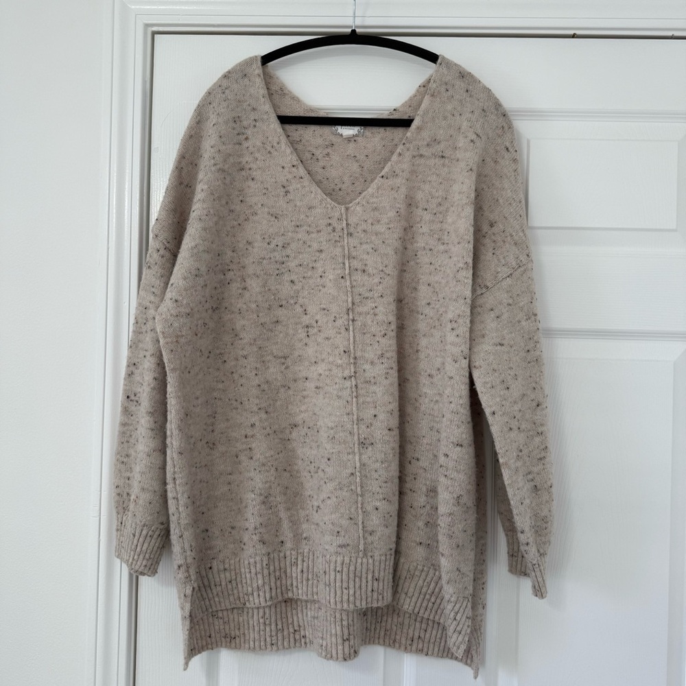 Perch by Blu Pepper Long Sleeve Tunic Marled Sweater 1X